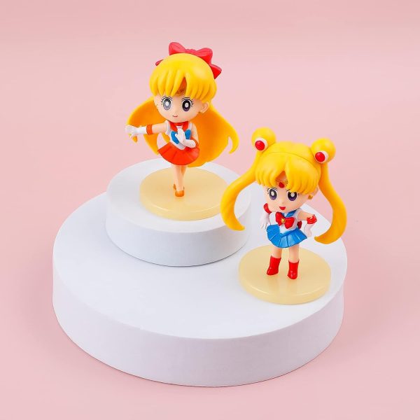 5pcs Sailor Anime Figurines Cute Sailor Anime Characters Figures Toy Set Moon Anime Cupcake Toppers for Fairy Garden Party Decoration Home Decor Cake Toppers (BJ-Sailor)