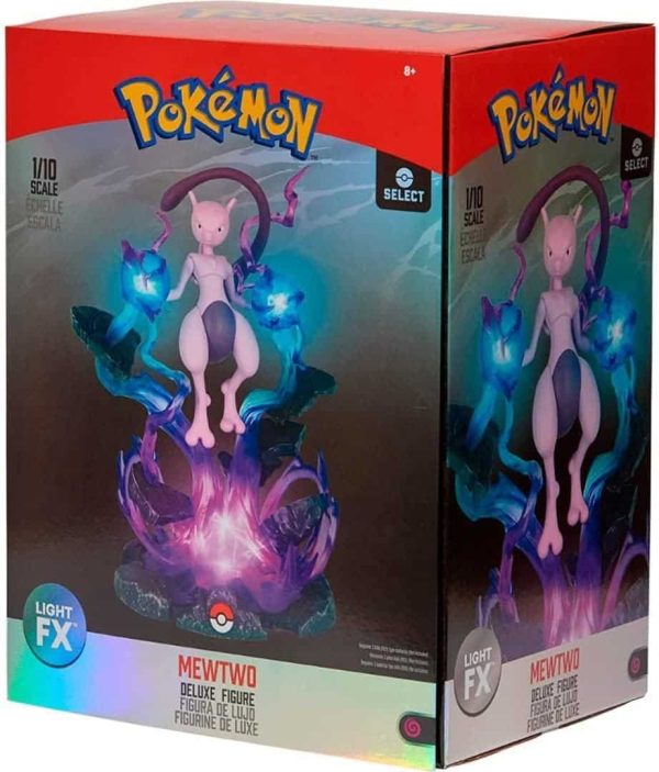 Pokémon 13" Large Mewtwo Deluxe Collector Statue Figure - LED Light Effects - Officially Licensed - Authentic Collectible Pokemon Figure Gift for Kids and Adults - Ages 8+