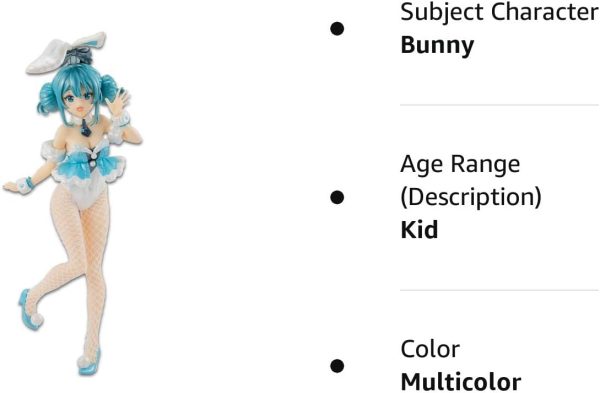 Furyu Hatsune Miku (White Bunny Pearl Color Version) BiCute Bunnies PVC Figure, Multicolor