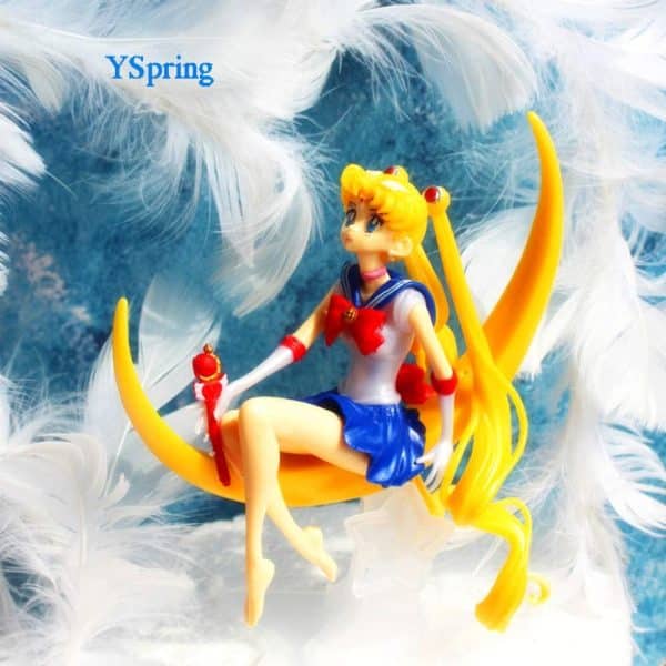 HINSCR Sai lor Moo n Cake Toppers POP Anime Elegant Tsukino Usagi Princess Collectible Resin Action Figure Ornaments for Grils Birthday Party (style C1)