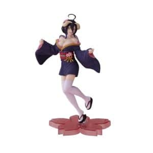 NINJAMO Japanese Anime Figure Overlord III Albedo Sakura Kimono Version Action Figure Overseer of Guardians Statue Toy Gift Horned Anime Girl 7.09" in